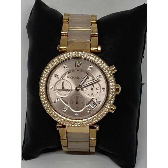 Michael Kors Parker MK5896 Womens Stainless Steel Analog Dial Quartz Watch WO337 - Picture 1 of 12